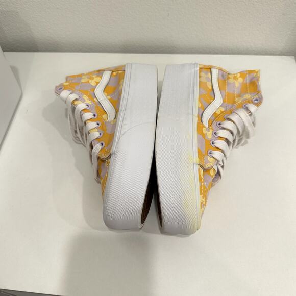 Vans Womens Sz 7 Yellow Floral Sk8-Hi Tapered Stackform Sneakers Casual Festival - Picture 5 of 10